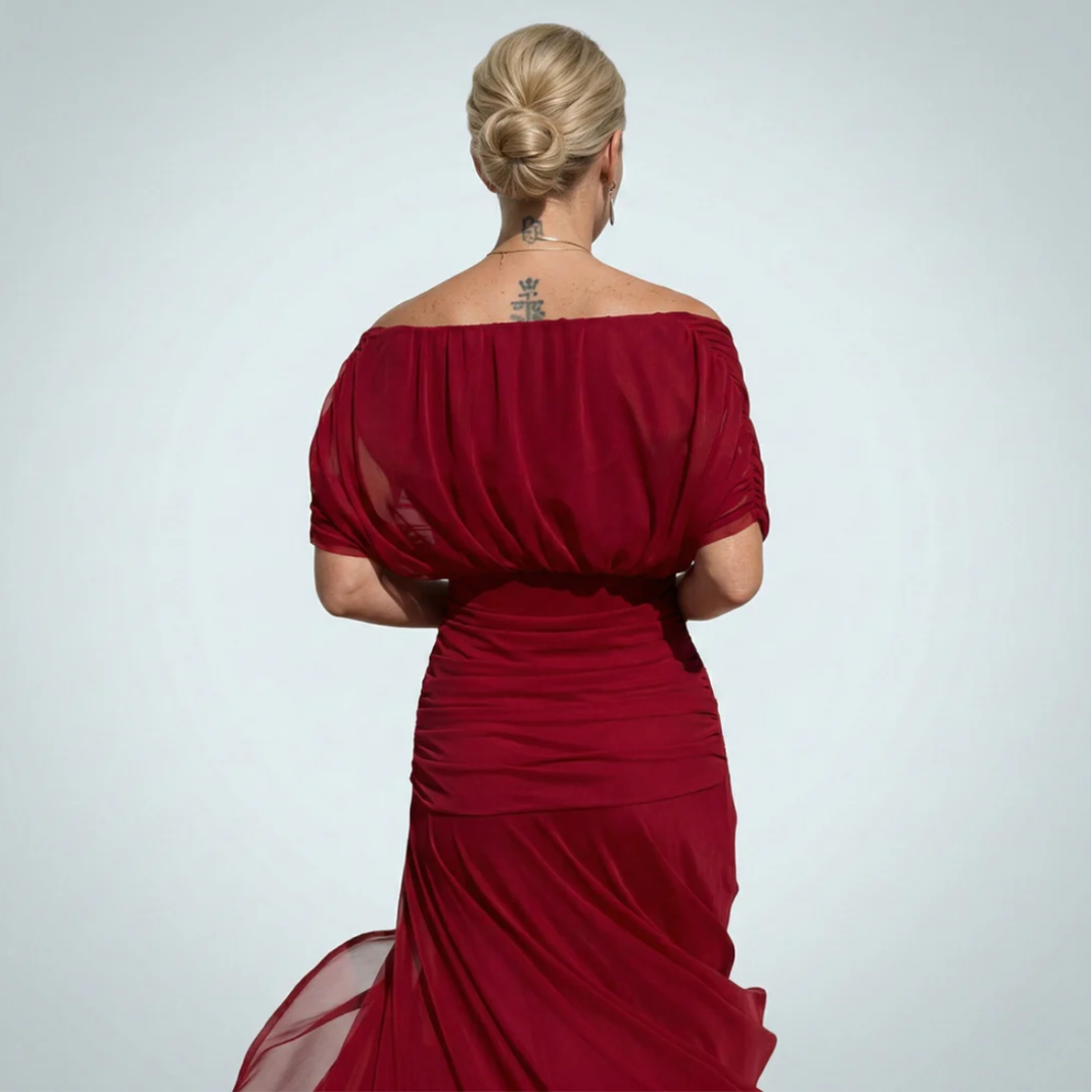 Luisa | Vestido largo elegante con escote en V que realza la silueta