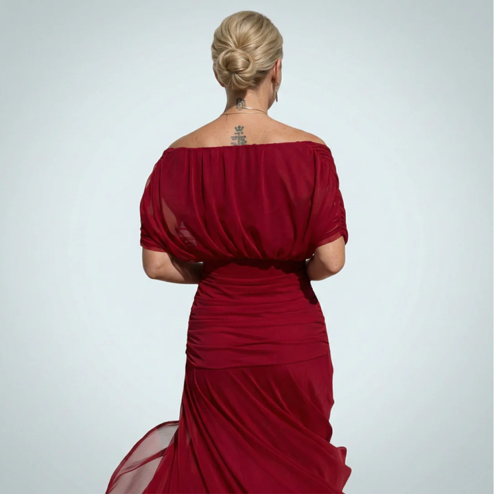 Luisa | Vestido largo elegante con escote en V que realza la silueta