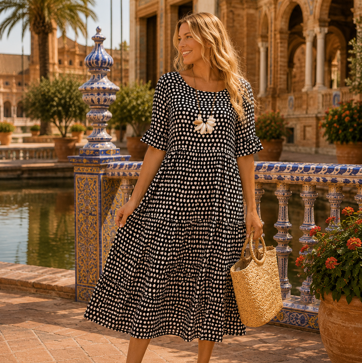Zara | Vestido Midi de Manga Corta