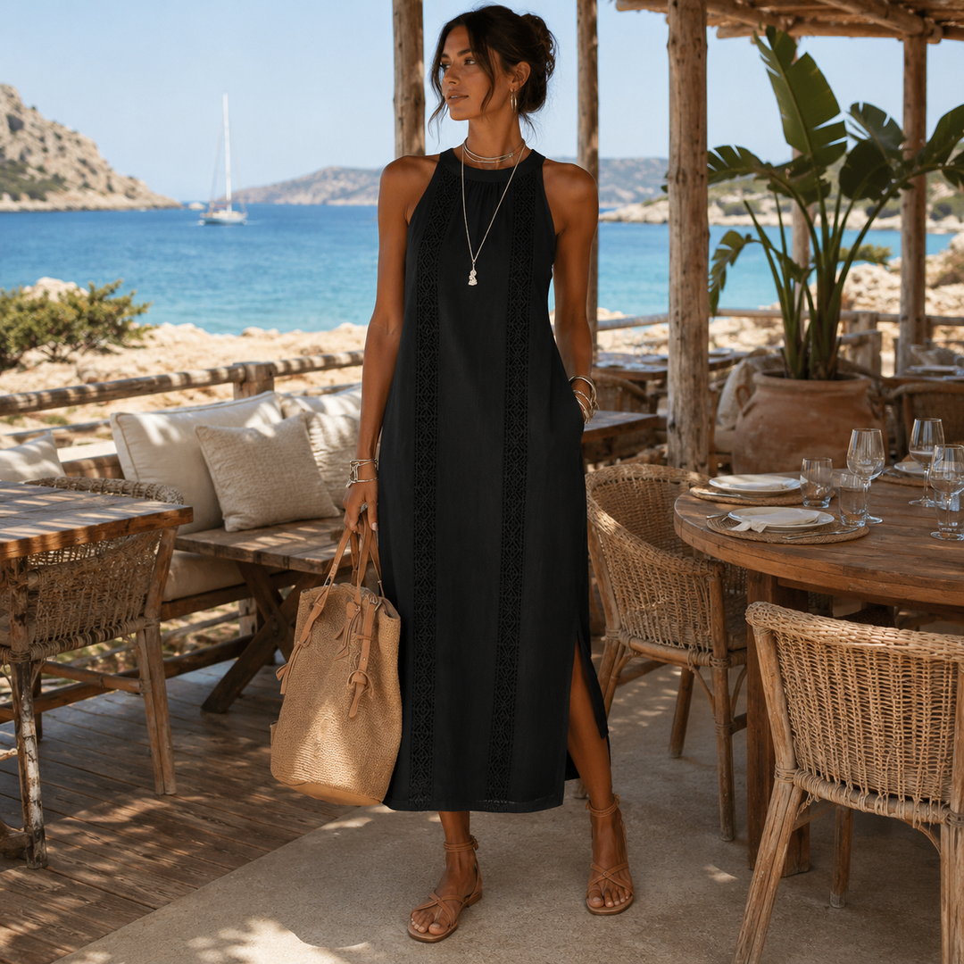 VEGA™ | Vestido Midi de Lino Elegante