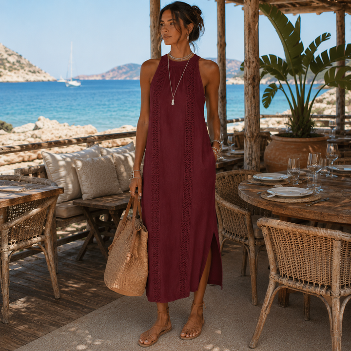 VEGA™ | Vestido Midi de Lino Elegante