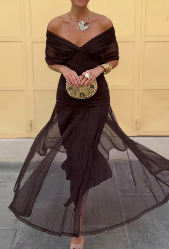 Luisa | Vestido largo elegante con escote en V que realza la silueta