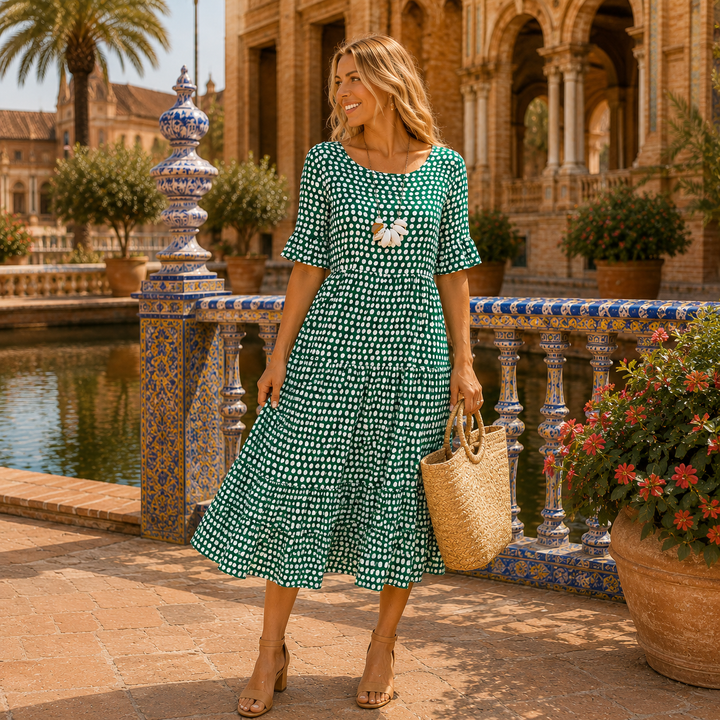 Zara | Vestido Midi de Manga Corta
